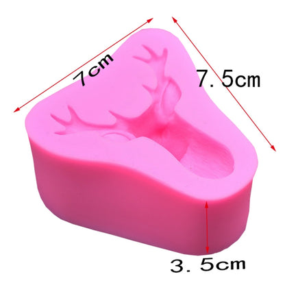 Deer Head Silicone Fondant Cake Mold(Pink) - Food Molds by PMC Jewellery | Online Shopping South Africa | PMC Jewellery