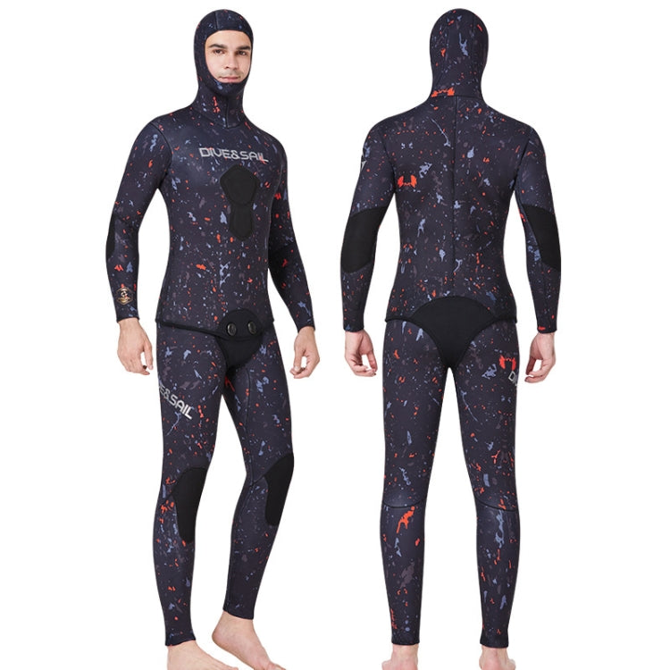 DIVE&SAIL 5mm Split Thick And Keep Warm Long Sleeves Hooded Diving Suit, Size: XL(Orange) - Athletic Wear by DIVE&SAIL | Online Shopping South Africa | PMC Jewellery