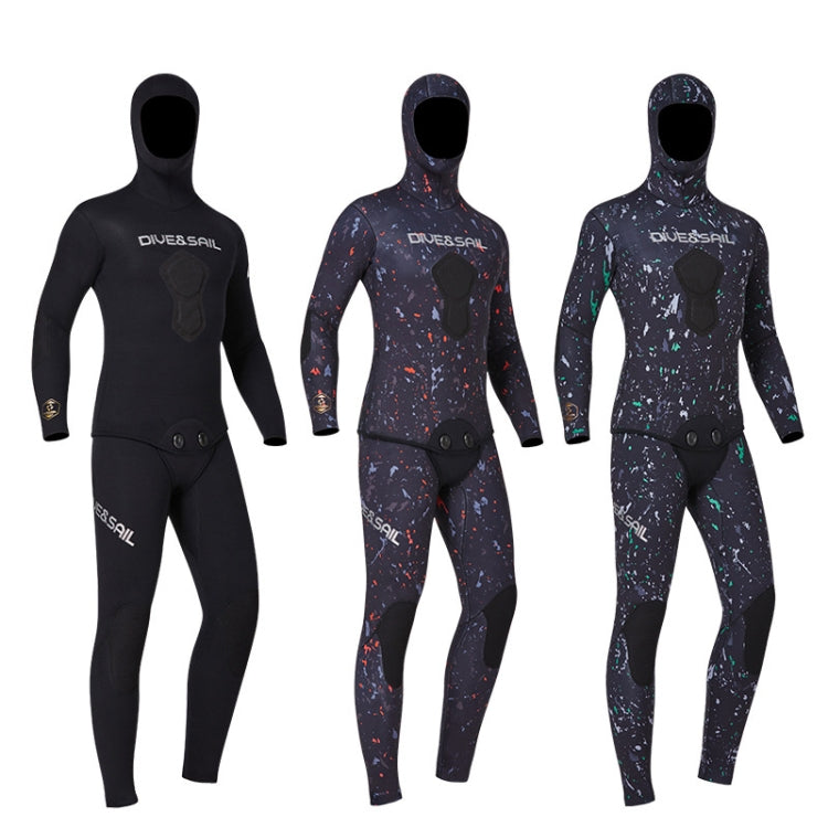 DIVE&SAIL 5mm Split Thick And Keep Warm Long Sleeves Hooded Diving Suit, Size: XL(Orange) - Athletic Wear by DIVE&SAIL | Online Shopping South Africa | PMC Jewellery