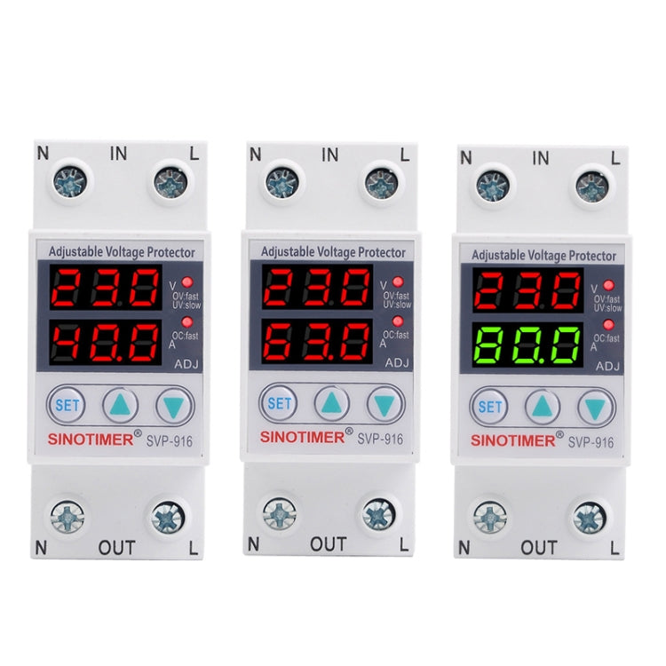 SINOTIMER SVP-916 Adjustable Self-resetting Over-voltage Under-voltage Protector, Current: 40A - free shipping - PMC TechLife - Order now!