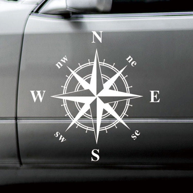 D-336 Car Compass Graphic Sticker Hood Car Body Universal Sticker(White) - Decorative Sticker by PMC Jewellery | Online Shopping South Africa | PMC Jewellery