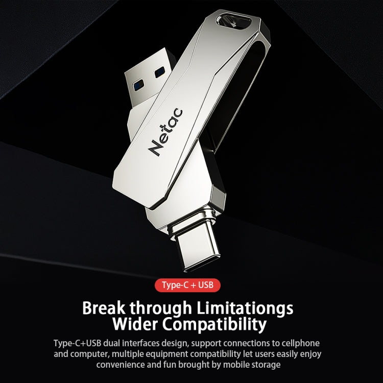 Netac U782C Type-C Dual Interface High-Speed Metal Computer USB Flash Drive, Capacity: 64GB - USB Flash Drives by Netac | Online Shopping South Africa | PMC TechLife | Buy Now Pay Later Mobicred