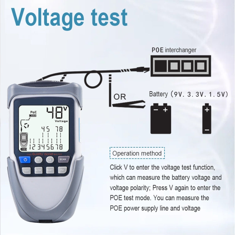 ET613 Network Cable Tester Wire Tracker Battery Voltage POE Test Multi-function Cable Tester - Current & Voltage Tester by PMC Jewellery | Online Shopping South Africa | PMC Jewellery