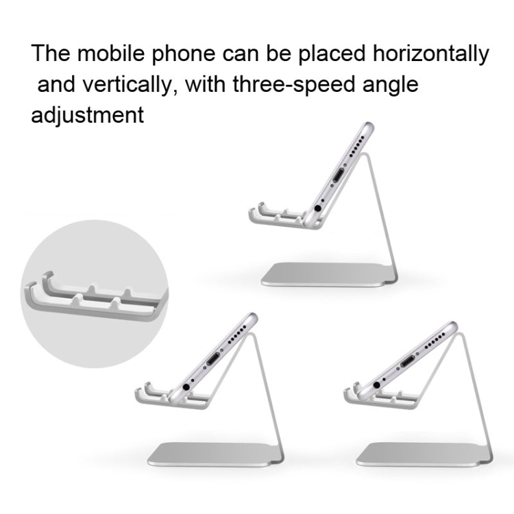 3-gear Adjustable Lazy Metal Mobile Phone Tablet Bracket(Silver) - Desktop Holder by PMC TechLife | Online Shopping South Africa | PMC TechLife