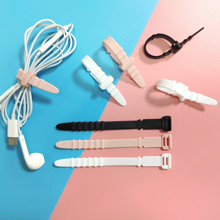 3 Sets 20pcs/Set  Fishbone Silicone Cable Tie Cable Organizer Winder, Color: White Ice Color - Cable Organizer by PMC TechLife | Online Shopping South Africa | PMC TechLife