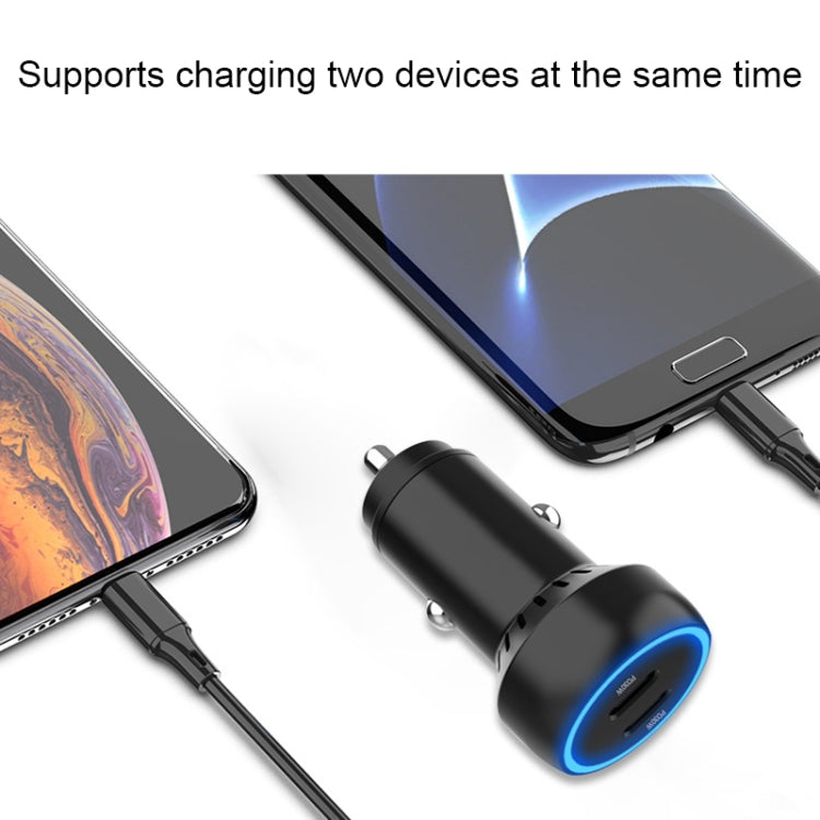 IBD352 Aluminum Alloy Dual Interface Car Charger, Spec: Qc3.0 18W+PD 3.0 30W - Car Charger by PMC TechLife | Online Shopping South Africa | PMC TechLife