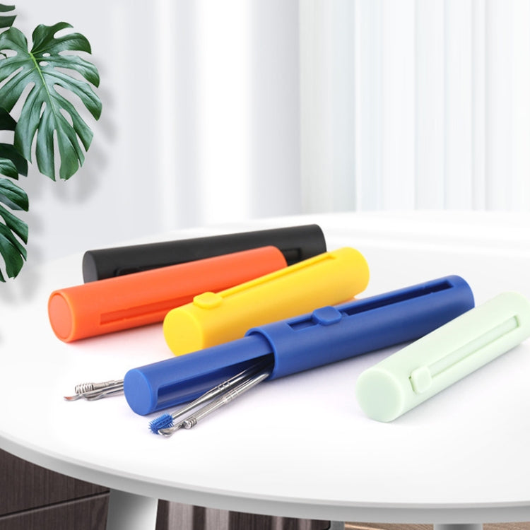 2 Packs Push-Pull Cylinder Storage Ear Scoop Set, Specification: 7 PCS/Set Orange - Ear Care Tools by PMC TechLife | Online Shopping South Africa | PMC TechLife | Buy Now Pay Later Mobicred