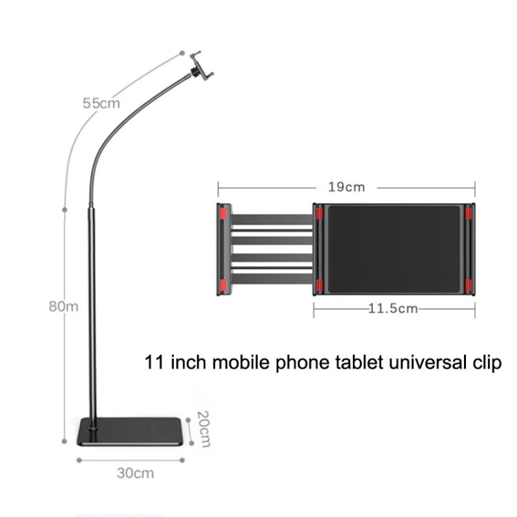 135cm Mobile Phone Tablet Live Broadcast Bedside Lifting Bracket Floor Model (Black) - Lazy Bracket by PMC TechLife | Online Shopping South Africa | PMC TechLife