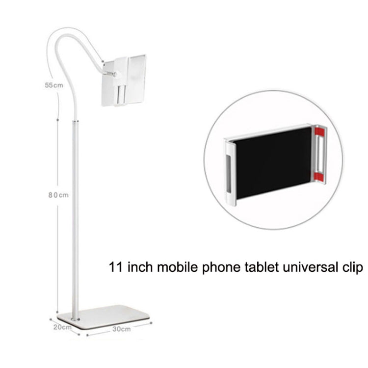 135cm Mobile Phone Tablet Live Broadcast Bedside Lifting Bracket Floor Model (White) - Lazy Bracket by PMC TechLife | Online Shopping South Africa | PMC TechLife