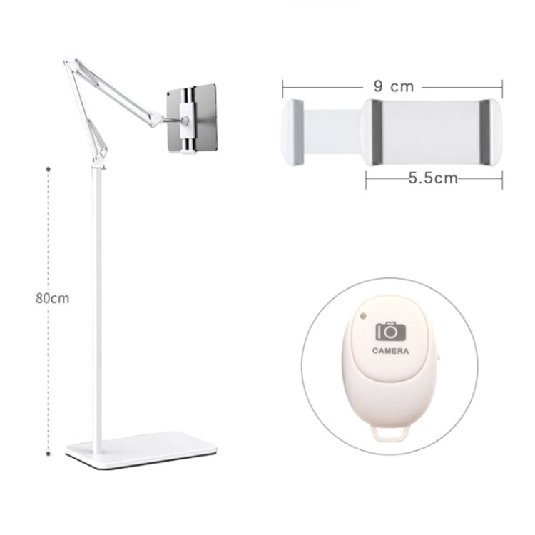 155cm Live Broadcast Bedside Cantilever Floor Bracket Bluetooth Remote Control Model (White) - Lazy Bracket by PMC TechLife | Online Shopping South Africa | PMC TechLife