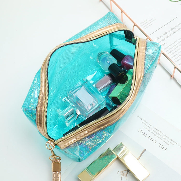 PVC Laser Transparent Portable Cosmetic Bag Travel Toiletry Bag(Lake Blue) - Storage Boxes by PMC Jewellery | Online Shopping South Africa | PMC Jewellery