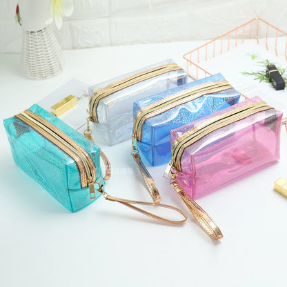 PVC Laser Transparent Portable Cosmetic Bag Travel Toiletry Bag(Lake Blue) - Storage Boxes by PMC Jewellery | Online Shopping South Africa | PMC Jewellery