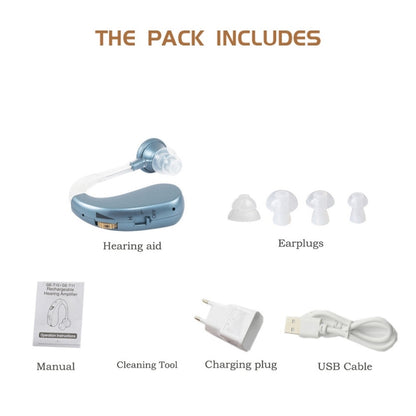 Hearing Aid Audiphones Sound Amplifier EU Plug(Golden) - Hearing Aids by PMC Jewellery | Online Shopping South Africa | PMC Jewellery