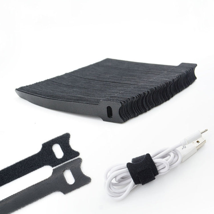 50 PCS  T-shape Self-Adhesive Data Cable Organizer Bundles 12 x 120mm Black - Cable Organizer by PMC TechLife | Online Shopping South Africa | PMC TechLife