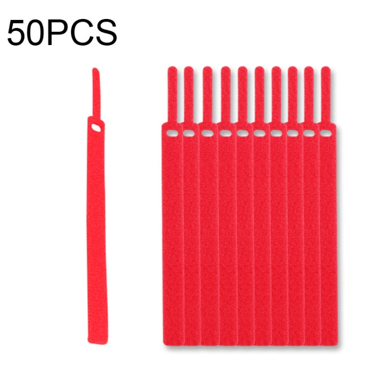 50 PCS Needle Shape Self-adhesive Data Cable Organizer Colorful Bundles 12 x 145mm(Red) - Cable Organizer by PMC TechLife | Online Shopping South Africa | PMC TechLife