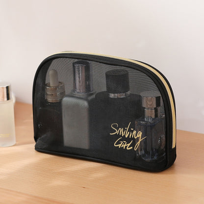 Travel Large Capacity Transparent Mesh Cosmetic Bag, Style: Semicircular - Storage Boxes by PMC Jewellery | Online Shopping South Africa | PMC Jewellery