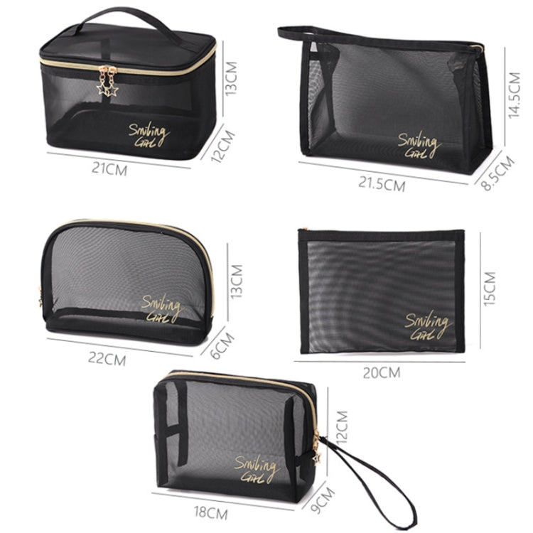 Travel Large Capacity Transparent Mesh Cosmetic Bag, Style: Flatline - Storage Boxes by PMC Jewellery | Online Shopping South Africa | PMC Jewellery