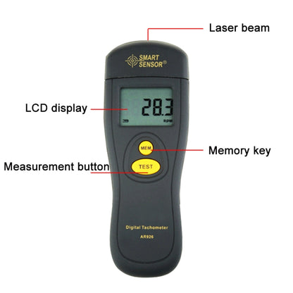 Smart Sensor AR926 LED Display Photoelectric Speed Detection Meter - Tachometers & Anemometer by Smart Sensor | Online Shopping South Africa | PMC Jewellery | Buy Now Pay Later Mobicred