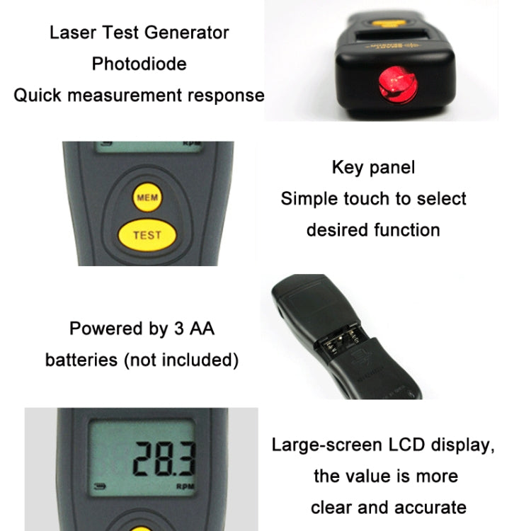 Smart Sensor AR926 LED Display Photoelectric Speed Detection Meter - Tachometers & Anemometer by Smart Sensor | Online Shopping South Africa | PMC Jewellery | Buy Now Pay Later Mobicred