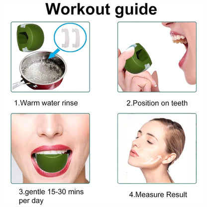 3PCS 2nd Generation Masseter Ball Mandibular Trainer Facial Muscle Trainer Silicone Face-Lifting Device(Green) - Corrector by PMC Jewellery | Online Shopping South Africa | PMC Jewellery