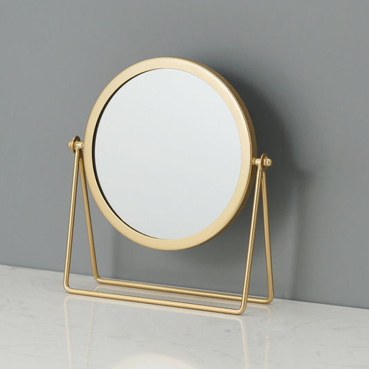 Desktop Makeup Mirror Simple Portable Mirror Rotating Dressing Mirror,Style: Gold Stand Model - Mirror by PMC Jewellery | Online Shopping South Africa | PMC Jewellery