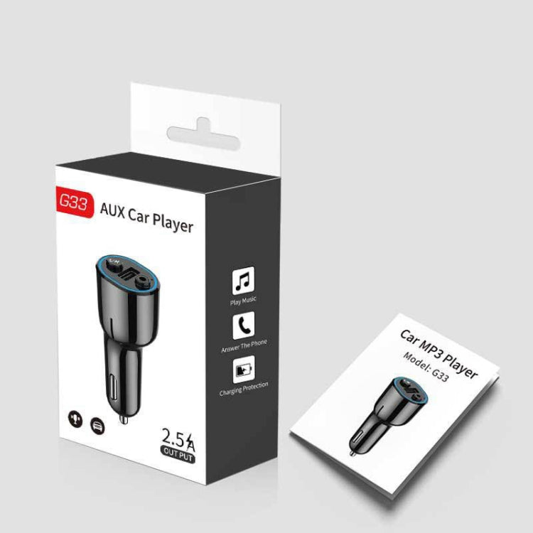 G33 Car Bluetooth Hands-free Audio Receiver 2.5A USB Car Charger(Black) - Car Charger by PMC Jewellery | Online Shopping South Africa | PMC Jewellery