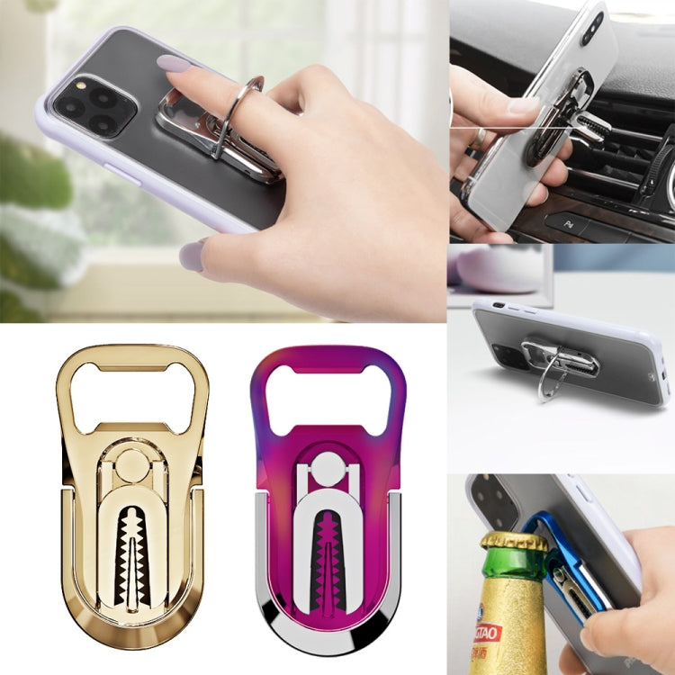 Multifunction Car Air Vent Phone Holder Finger Ring Phone Bracket Bottle Opener(Rose Gold) - free shipping - PMC TechLife - Order now!
