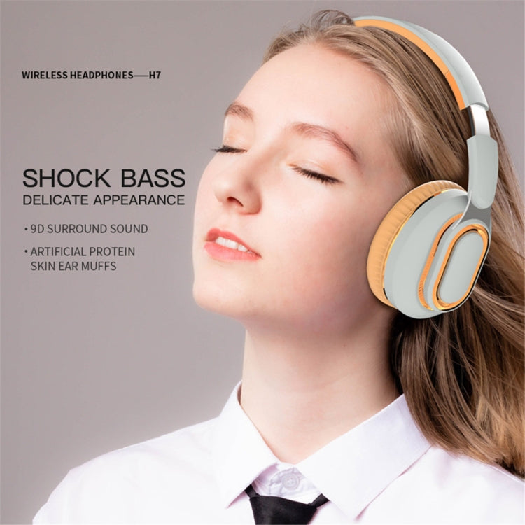 H7 Foldable Wireless Bluetooth Headset With Microphone Support TF Card, AUX(Gray) - Headset & Headphone by PMC TechLife | Online Shopping South Africa | PMC TechLife