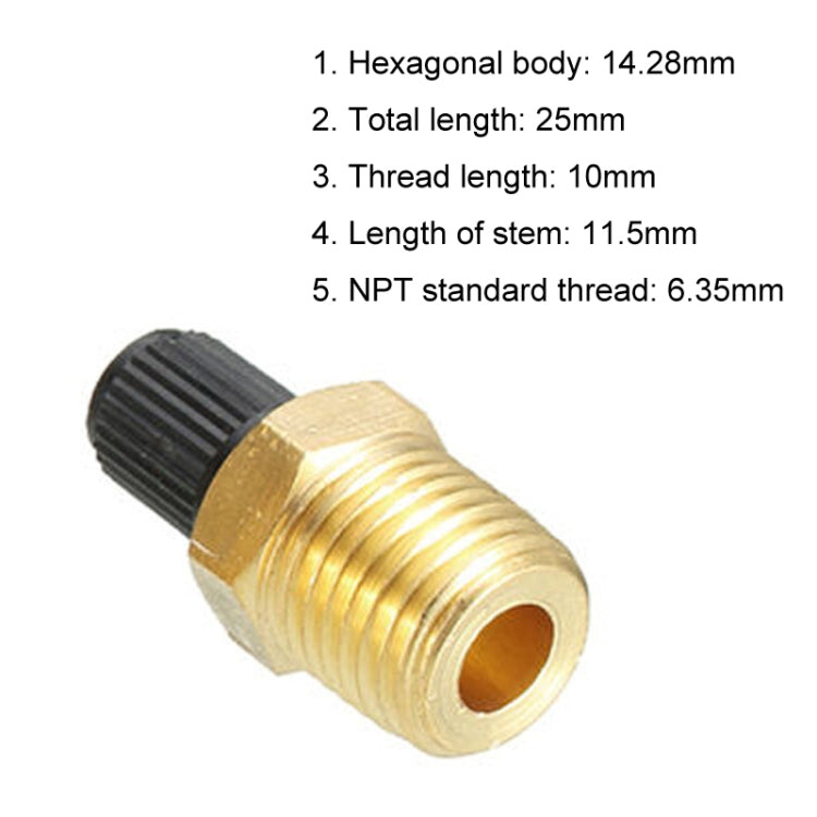 5PCS 1/4 NPT Threaded Nozzles Solid Nickel-Plated Brass Fuel Tank Filling Valve For Air Compressor - Inflatable Pump by PMC TechLife | Online Shopping South Africa | PMC TechLife
