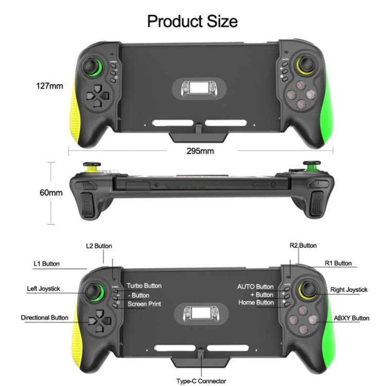 STK-7037 For Switch Game Controller with 6-axis Somatosensory Burst Function(Yellow Green) - Gamepads by PMC Jewellery | Online Shopping South Africa | PMC Jewellery