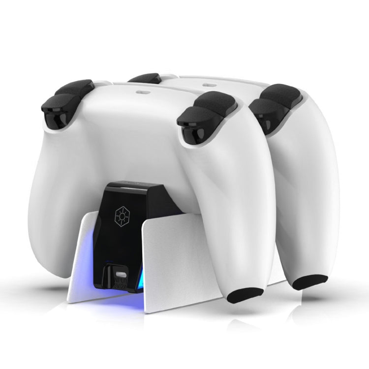 HONCAM For PS5 Gamepad Charger Dual Dock Charger(White) - Charger & Power by HONCAM | Online Shopping South Africa | PMC Jewellery