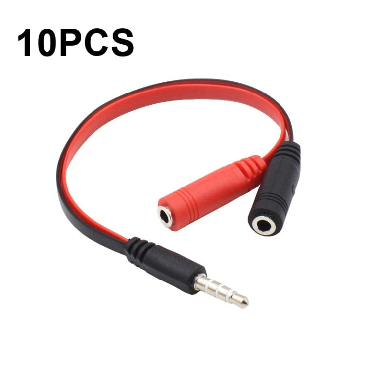 Y-1001 10pcs 20cm 3.5mm Car Audio Computer Headset Microphone 2 In 1 Adapter Cable(Nickel Plated) - Video & Audio Cable by PMC Jewellery | Online Shopping South Africa | PMC Jewellery