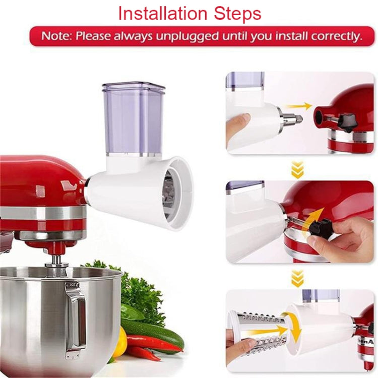 KA-08 For KitchenAid New Cutter Multi-functional Vegetable Cutter Accessories Slicer Grater(White) - Kitchen Machine Accessories by PMC TechLife | Online Shopping South Africa | PMC TechLife