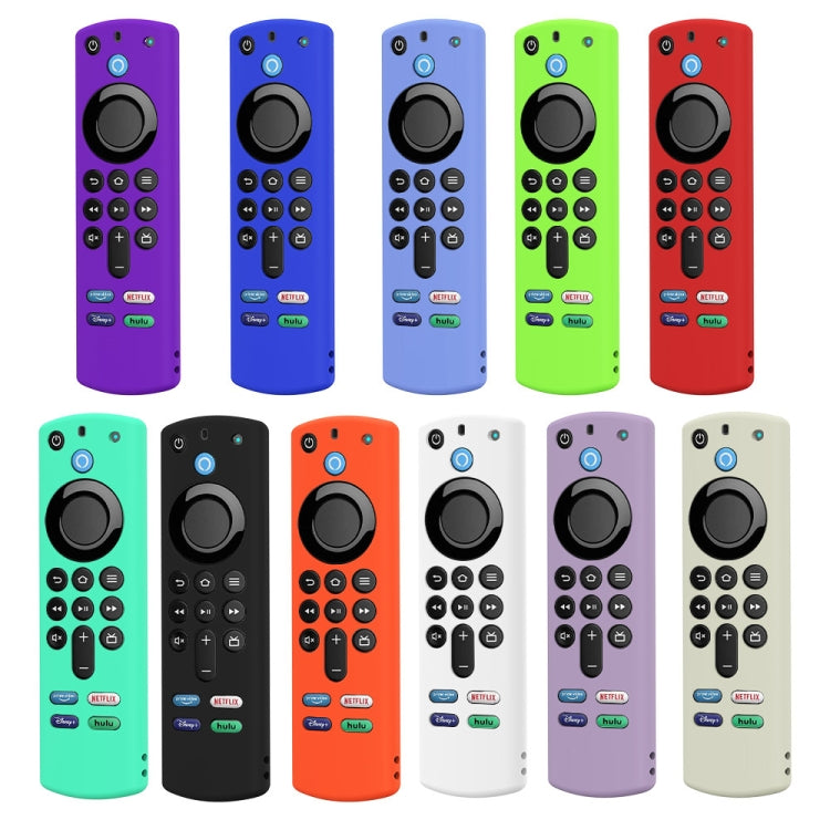 2 PCS Y27 For Alexa Voice Remote 3rd Gen Silicone Non-slip Protective Cover(Luminous Purple) - Remote Control Covers by PMC Jewellery | Online Shopping South Africa | PMC Jewellery