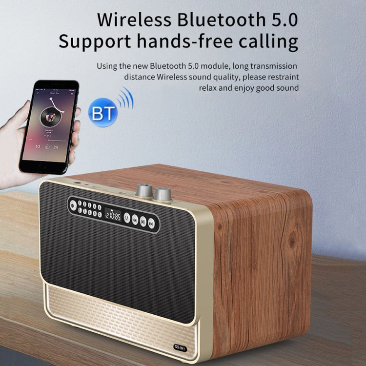 W1 Wooden HIFI Sound Effect Desktop Wireless Bluetooth Speaker(Gold) - Desktop Speaker by PMC Jewellery | Online Shopping South Africa | PMC Jewellery