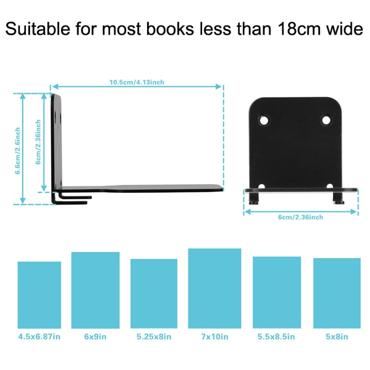 Hidden Stainless Steel Suspended Bookshelf Wall Support Frame Wall Mounted Bracket(White) - Desktop Holder by PMC TechLife | Online Shopping South Africa | PMC TechLife