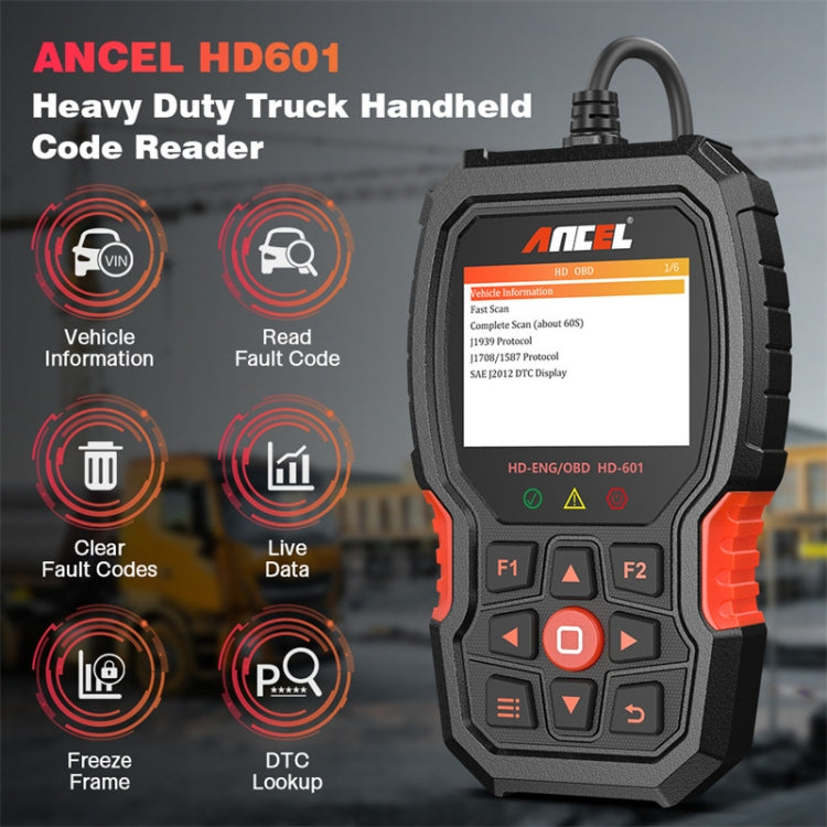 ANCEL HD601 24V Diesel Engine Detector Heavy Truck Diagnostic Scanner - Electronic Test by ANCEL | Online Shopping South Africa | PMC Jewellery