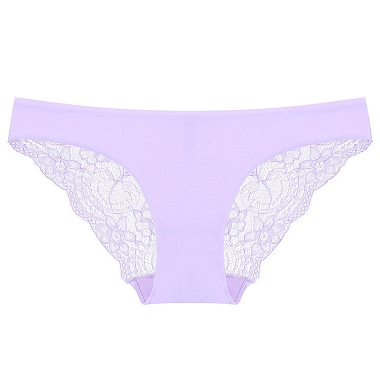606 3pcs Sexy Lace One-piece Perspective Low-waist Ladies Underwear, Size: M(Light Purple) - Ladies Underwear by PMC Jewellery | Online Shopping South Africa | PMC Jewellery