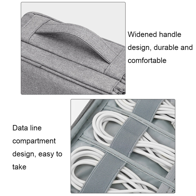 Baona Multifunctional Earphone Data Cable Digital Storage Bag, Spec: Single-layer (Gray) - Digital Storage Bag by Baona | Online Shopping South Africa | PMC Jewellery | Buy Now Pay Later Mobicred