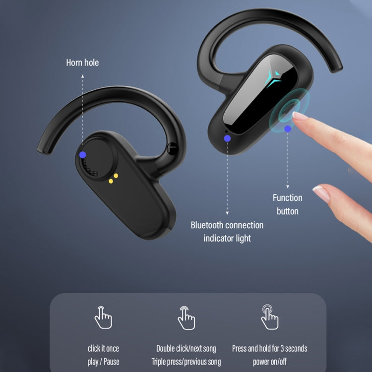 Bone Conduction Concepts Digital Display Stereo Bluetooth Earphones, Style: Single Ear(Red) - Bluetooth Earphone by PMC TechLife | Online Shopping South Africa | PMC TechLife