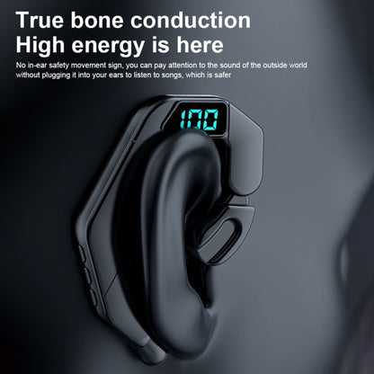 V19 Bone Conduction Digital Display Stereo Hanging Ear Sports Bluetooth Headset(Black) - Bluetooth Earphone by PMC Jewellery | Online Shopping South Africa | PMC Jewellery
