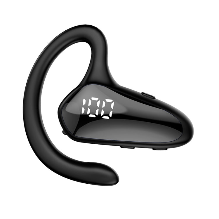 YX02 With Digital Display Hanging Ear Bone Conduction Bluetooth Headset(Black) - Bluetooth Earphone by PMC TechLife | Online Shopping South Africa | PMC TechLife