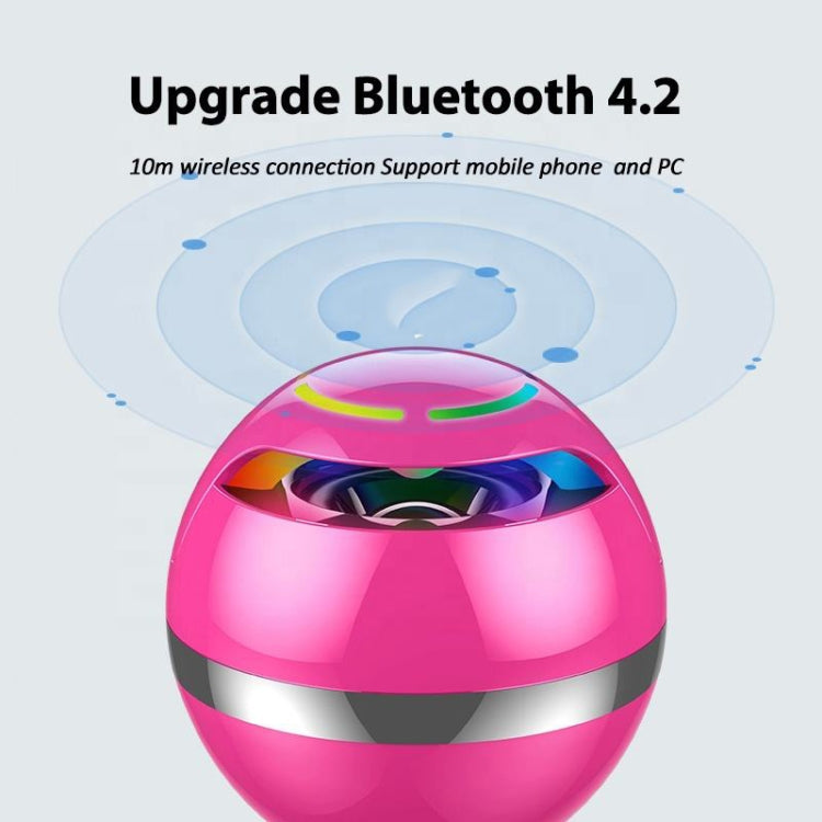 GS009 Bluetooth 4.2 Round Ball Small Speaker With Colorful Light Support TF Card / FM(Blue) - Desktop Speaker by PMC Jewellery | Online Shopping South Africa | PMC Jewellery