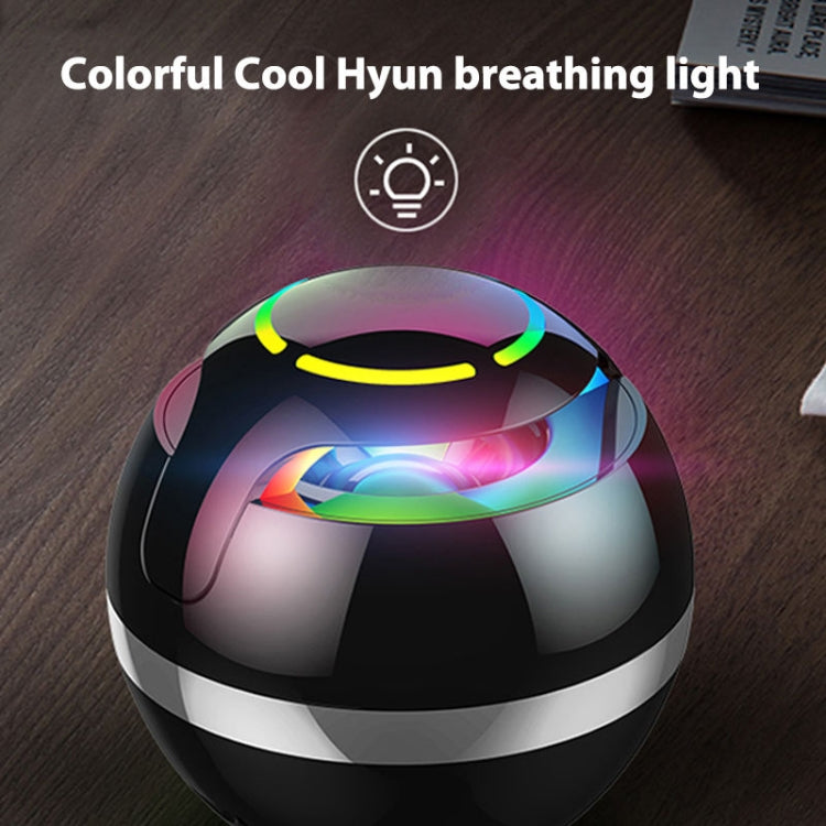 GS009 Bluetooth 4.2 Round Ball Small Speaker With Colorful Light Support TF Card / FM(Black) - Desktop Speaker by PMC Jewellery | Online Shopping South Africa | PMC Jewellery