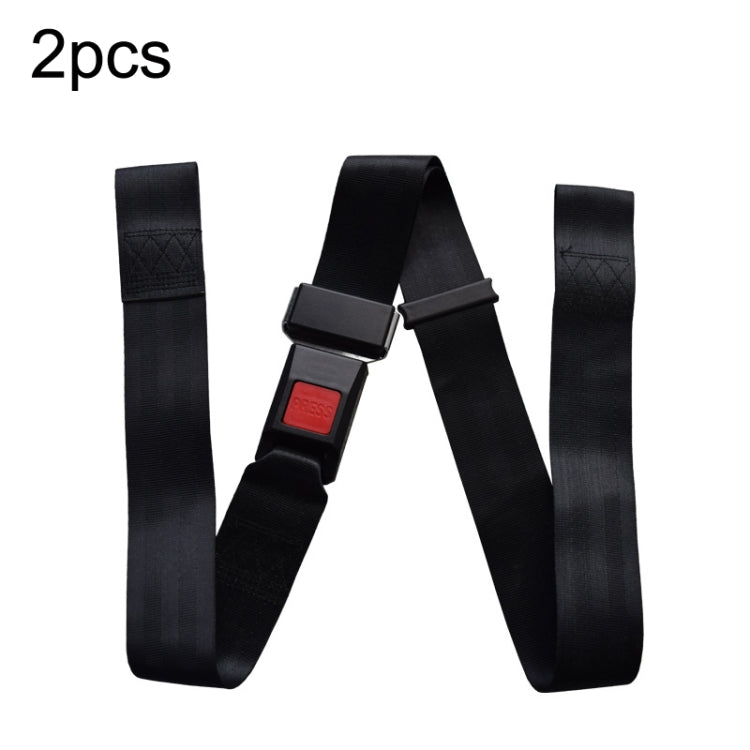 2pcs B7 Free Installation Motorcycle / Stretcher / Electric Wheelchair Seat Belt(Black) - Seat Belts & Padding by PMC Jewellery | Online Shopping South Africa | PMC Jewellery