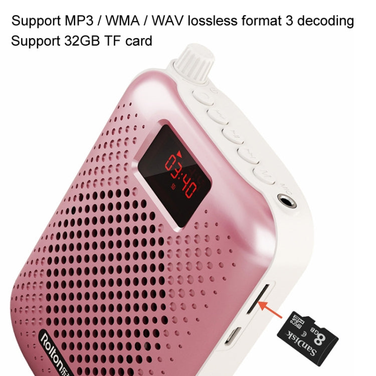 Rolton K500 Bluetooth Audio Speaker Megaphone Voice Amplifier Support FM TF Recording(Black) - Microphone by Rolton | Online Shopping South Africa | PMC TechLife