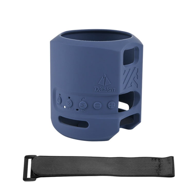 For Sony SRS-XB13 Speaker Silicone Case With Hook And Loop Fastener Strap(Blue) - Protective Case by PMC TechLife | Online Shopping South Africa | PMC TechLife