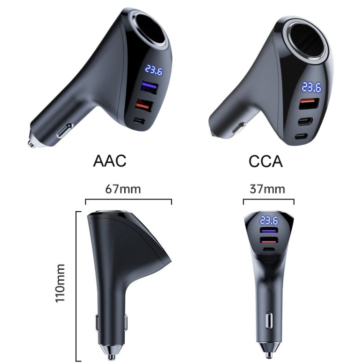 Car Charger Multifunctional Digital Display QC Charging Cigarette Lighter Adapter, Model: AAC Dual USB - Car Charger by PMC Jewellery | Online Shopping South Africa | PMC Jewellery