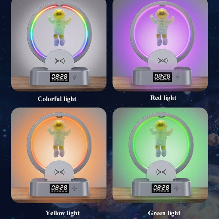 Y-558 Magnetic Levitation Astronaut TWS Bluetooth Speaker With RGB Light,Style: Silver Clock Model - Desktop Speaker by PMC TechLife | Online Shopping South Africa | PMC TechLife