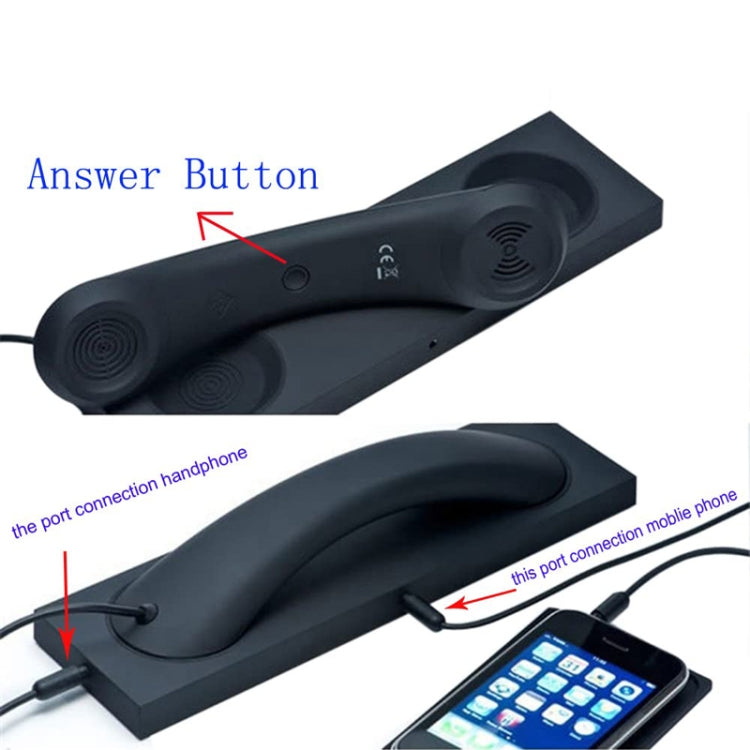 3.5mm Universal Office Mobile Phone Retro External Headset Mobile Phone Handset(Black) - Normal Style Earphone by PMC TechLife | Online Shopping South Africa | PMC TechLife